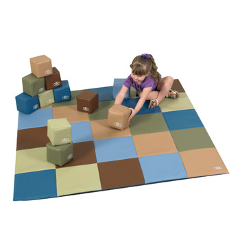 Patchwork Activity Mat & Foam Block Play Set, Woodland - CF705-390