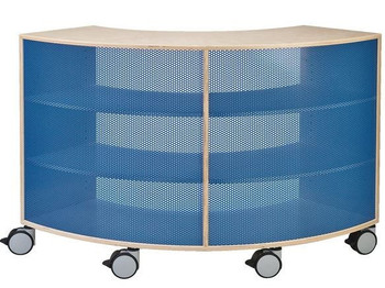 Move Upp Quadrant Curved Bookshelf - Metal Outside Radius blue