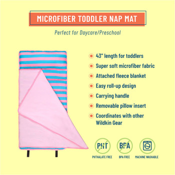 Pink Stripes Microfiber Toddler Nap Mat 1