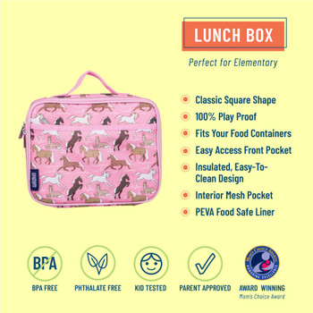 Horses in Pink Kids Lunch Box 1