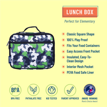 Green Camo Kids Lunch Box 1