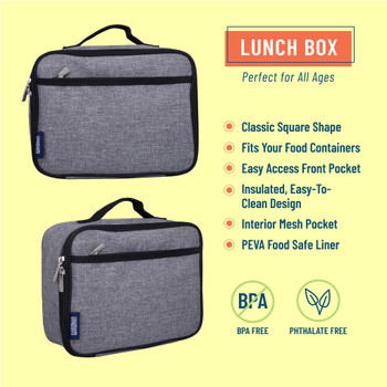 Gray Tweed Kids Lunch Box 1