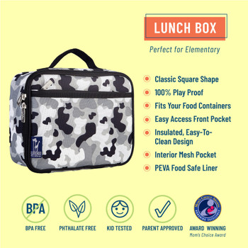 Gray Camo Kids Lunch Box 1