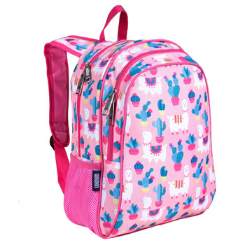 Llamas and Cactus Pink 15" Kids Backpack