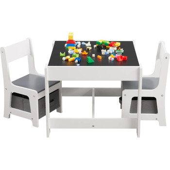 Kids Table and Chair Set,Wooden Activity Table with Storage Drawer for Toddlers Drawing,Reading,Crafts,Detachable Tabletop Table