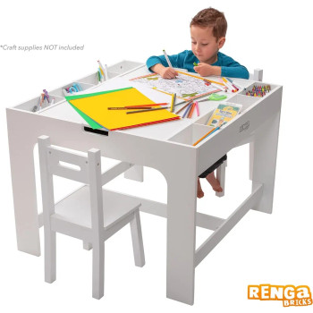 Play Table and 2 Chair Set with Storage 1