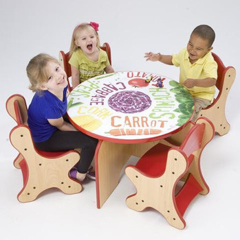 Playscapes Veggie Kids Table & Chairs Set - 25-RST-011