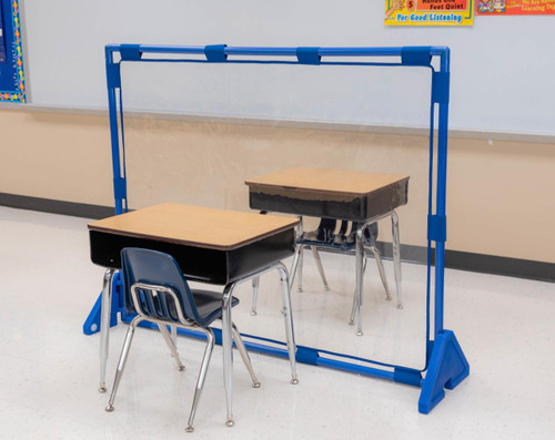 Children's Factory Big Screen Clear Play Panel, transparent plastic safety barrier for classroom desks.