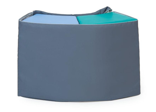 Moje Bambino Cover for Four Seasons Pouf Set, a protective cover showcasing a stylish, durable fabric in blue and teal colors designed for outdoor use.