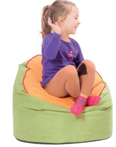Novum Ladybug Bean Bag Seat, a colorful and comfortable children's bean bag with a girl sitting on it.