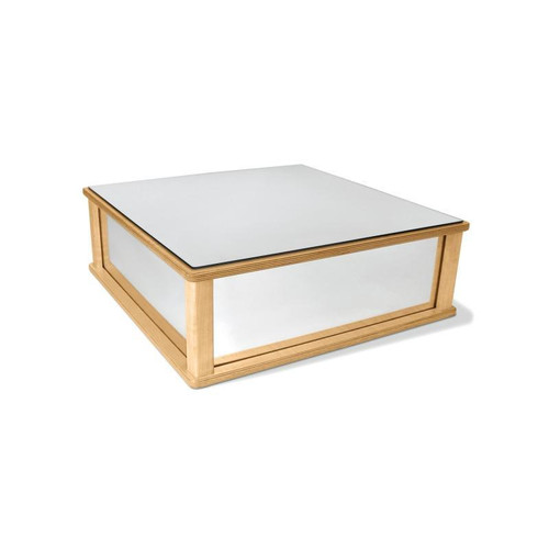 Whitney Brothers Square Infant Floor Mirror, wooden frame with a square mirror surface suitable for children's room.