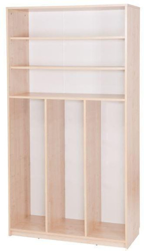 Moje Bambino Feria Premium Tall Cabinet for Gratnell Trays, light wooden storage cabinet with multiple shelves and compartments for organizing trays and supplies.