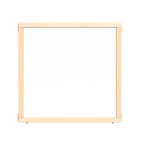 Jonti-Craft See-Thru Classroom Divider Panel - KYDZ Suite® A-height - 36" Wide, a clear acrylic panel with a lightweight wooden frame designed for educational or childcare environments.