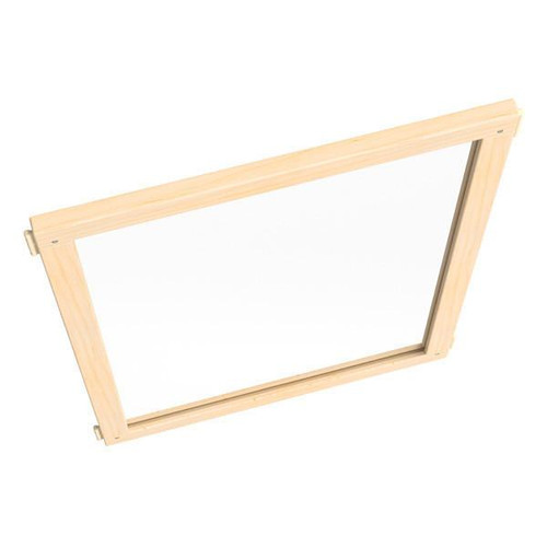 Jonti-Craft See-Thru Classroom Divider Panel - KYDZ Suite® A-height - 24" Wide, transparent acrylic classroom divider panel with a wooden frame for educational and daycare settings.