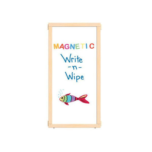 Jonti-Craft KYDZ Suite Magnetic Write-n-Wipe Panel - S-height - 24" Wide, children's educational magnetic and whiteboard wall panel with colorful design including the word 'MAGNETIC' and a fish illustration.