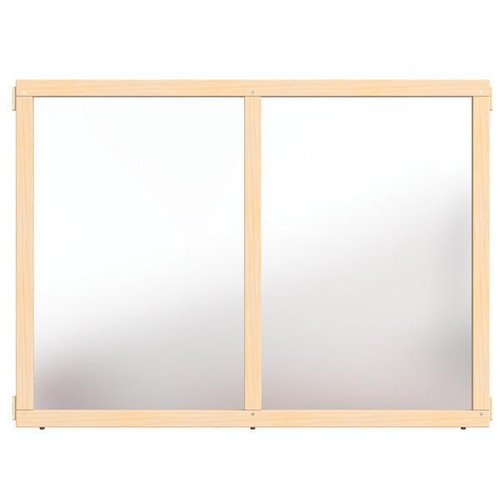 Jonti-Craft Mirror Classroom Divider Panel - KYDZ Suite® A-height - 48" Wide, wooden-framed classroom divider with two large mirrored panels.