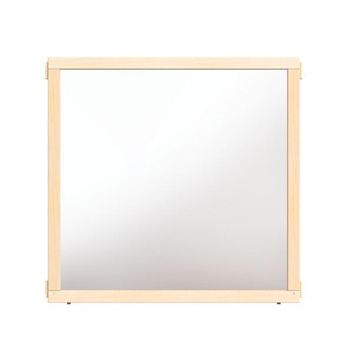 Jonti-Craft Mirror Classroom Divider Panel - KYDZ Suite® A-height - 36" Wide, wooden frame with a large reflective mirror surface for educational or childcare settings.