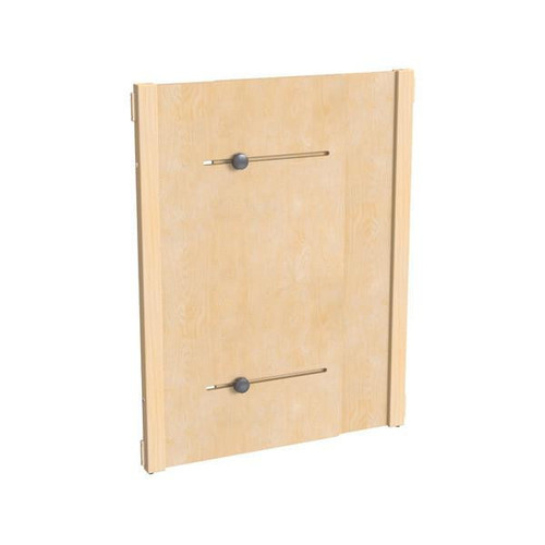 Accordion Classroom Divider Panel - KYDZ Suite® A-height - 24-36" Wide, made of natural wood with adjustable support bars.