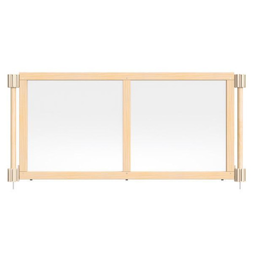 Jonti-Craft Upper Deck See-Thru Room Divider - KYDZ Suite®, clear plastic panels with natural wood frame for classroom separation.