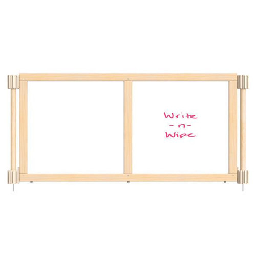 Jonti-Craft Upper Deck Write-n-Wipe Room Divider - KYDZ Suite®, wooden educational room divider with white write-and-wipe surface and space for marking or writing.
