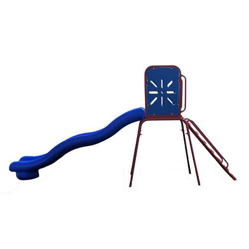 Playtime Playground Equipment Super Playground Slide, blue wavy slide with climbing ladder and enclosed platform for children's outdoor play