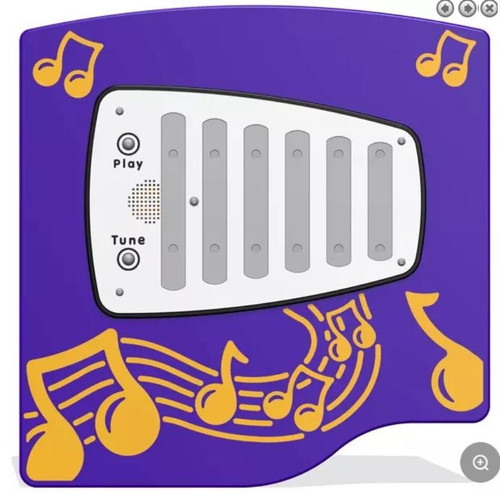 Playground Prodigy ~ELECTRIFIED~ Outdoor Musical Chimes Play Panel, interactive outdoor musical play equipment with various metal chimes and musical notes design.