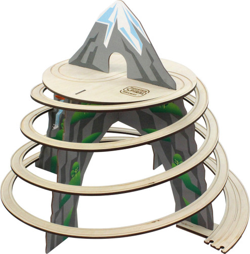 Maple Landmark Mountain Spiral Railway Double Spiral Wooden Train Track Set - 19004