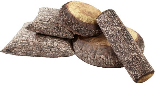 Playscapes Woodsmen Naturescape Large Forest Log, rustic wooden logs with bark and cut surfaces for outdoor play or decor.