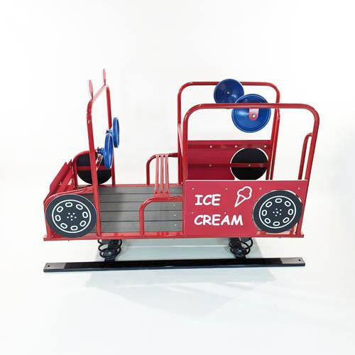 Playtime Playground Equipment Ice Cream Truck Spring Rider, colorful kids' spring rider shaped like an ice cream truck with fun designs and faux wheels, suitable for outdoor playgrounds.