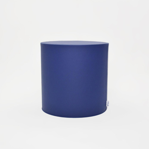 Children's Factory Tranquility Navy Soft Ottoman, navy blue rounded padded children's ottoman on white background.