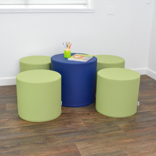 Children's Factory Tranquility 5 Piece Navy Ottoman Set - CF805-329TRQ