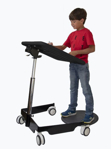 Kids Ergonomic Sit-Stand Mobile Student Desk Black Standing