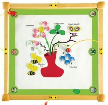 Playscapes Bees & Flowers Play From The Top Game Table - 22" H, colorful interactive play table with bee, flower, butterfly, and plant illustrations for children.