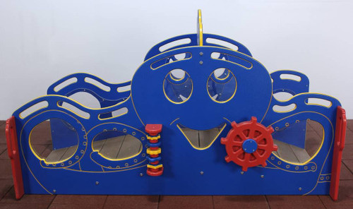 Strictly For Kids Oscar the Octopus' Infant Playstation, bright colorful kids outdoor indoor playset with octopus design and steering wheel for children to play.