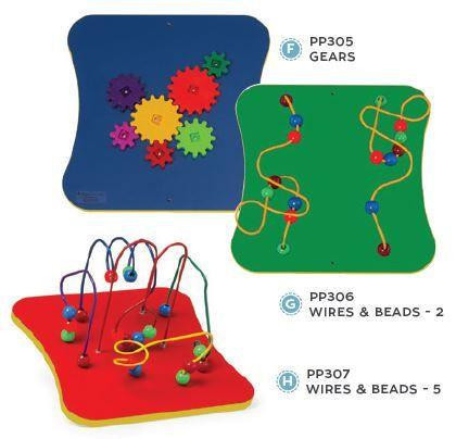 Playscapes Medium Activity Cube, educational toy with colorful gears, wires, and beads for sensory and fine motor skill development.