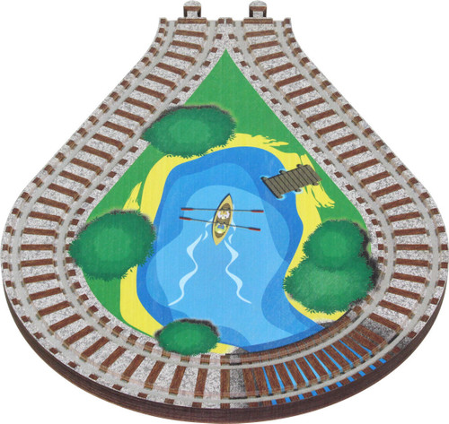 Double Return Loop Wooden Train Track Section 1