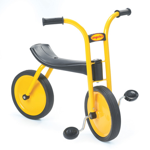 Angeles MYRIDER 12" Yellow Toddler Bike, children's training bike with black seat, yellow frame, and black handlebar grips.