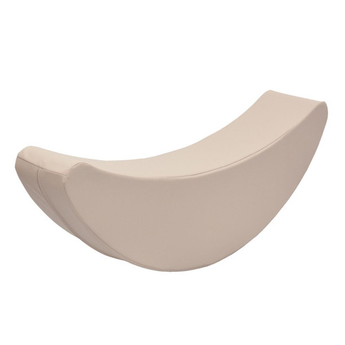 Children's Factory Happy Rocker - Sand, children's beige semicircular rocking chair for kids.