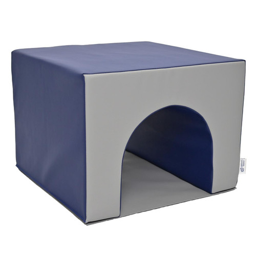 Children's Factory Crawl Through Tunnel, Tranquility, a soft blue and gray fabric play tunnel for children to crawl and play inside for active and imaginative play.