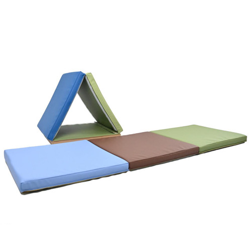 Children's Factory Tent Box Play Mats, Woodland - Set of 2, colorful soft foam play mats with a tent-shaped cover for kids, suitable for indoor and outdoor play.