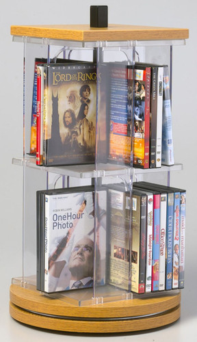 2-Tier Wood Tabletop Display Spinner