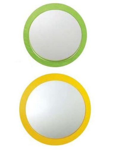 HABA Pro Porthole Safety Mirrors, round mirrors with colorful green and yellow frames.