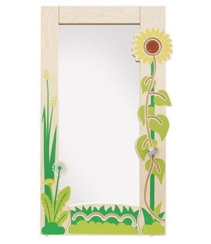 HABA Pro Meadow Safety Wall Mirror, children's playroom wall mirror with colorful flower and grass design for safety and decoration.