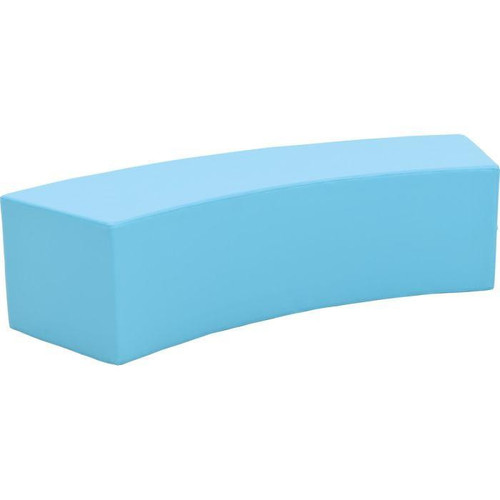 Moje Bambino Paolo Long Foam Bench Seats, light blue foam lounge bench with a curved design suitable for children's play area or classroom seating.