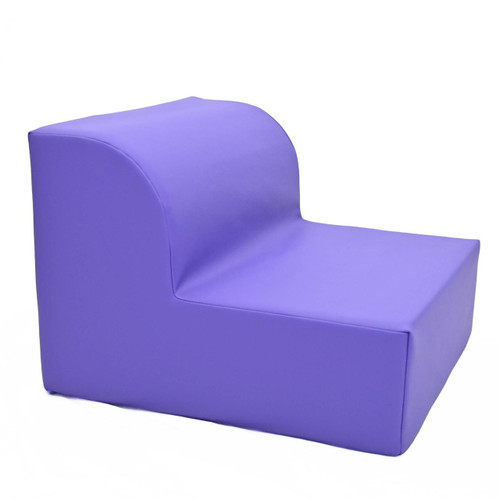 Children's Factory Foam Lounge Chair - Purple, purple foam lounge chair for children with curved backrest and soft upholstery.