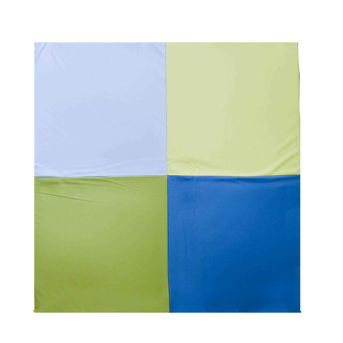 Children's Factory Four Square Play Mat – Woodland, colorful four-square play mat with blue, green, and light yellow sections designed for children's playroom or outdoor play area.