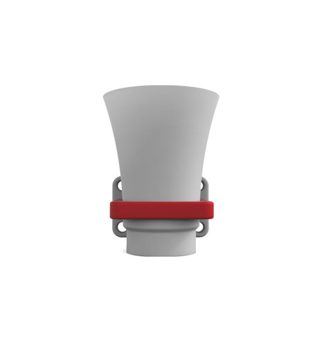 LiteZilla MagWiz Magnetic Wall Funnel Drop, gray and red magnetic wall funnel with a wide opening and red magnetic base clip.