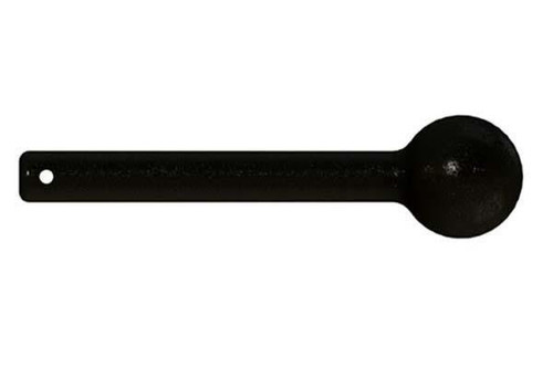 Freenotes Hybrid Mallet, Black 50A with 22-inch cable, musical instrument mallet with a spherical head and long handle.