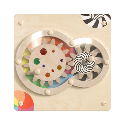 Bright Beginnings Wooden STEAM Turning Gears Wall Activity Board