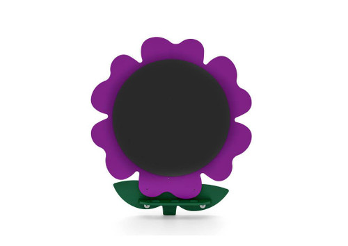World Klass Play Fiona Purple Flower Chalkboard, child-friendly educational toy with a flower-shaped chalkboard in purple and green base.